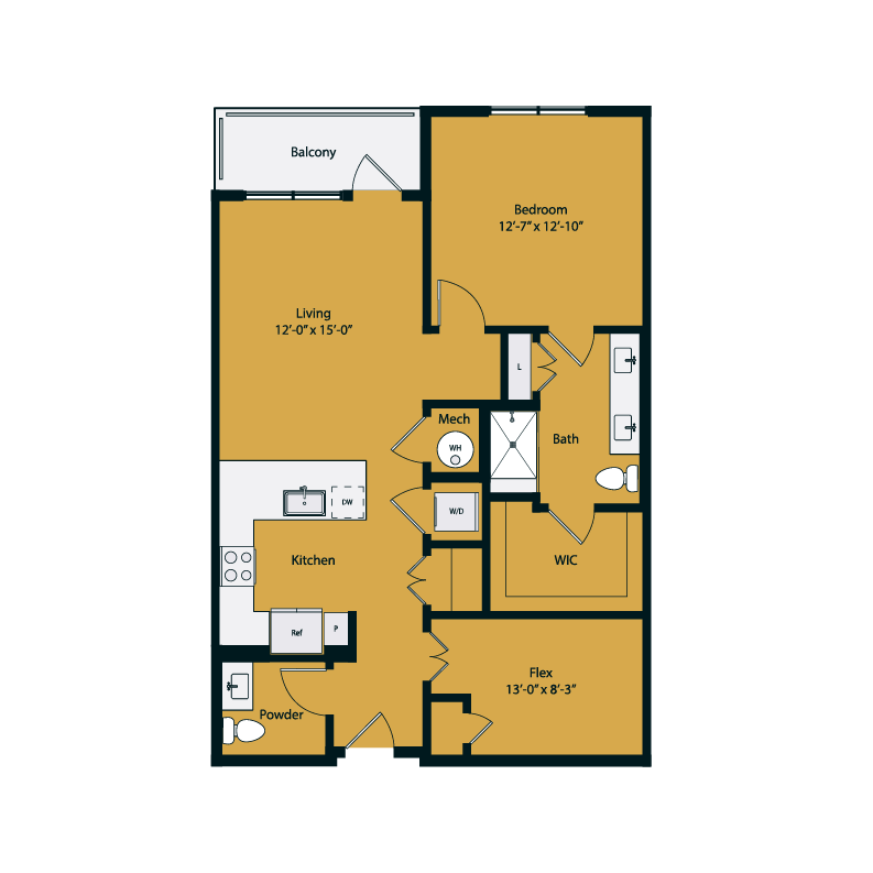 Floor plan layout diagram for A4-1 (Flex)